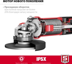 Углошлифовальная машина Зубр Мастер УШМ-125-1005 1000Вт 11000об/мин рез.шпин.:M14 d=125мм