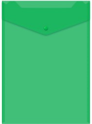 Конверт на кнопке Бюрократ -PK875/1 A4 верт. пластик 0.18мм ассорти