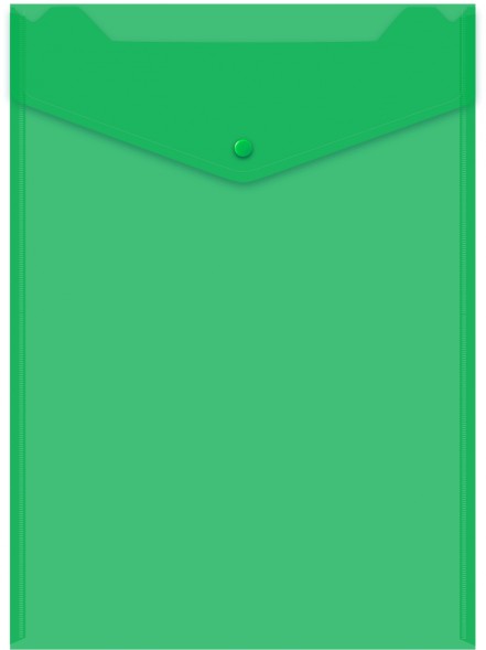 Конверт на кнопке Бюрократ -PK875/1 A4 верт. пластик 0.18мм ассорти