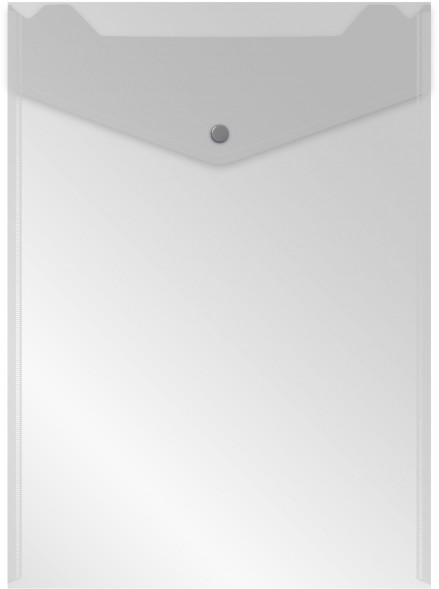 Конверт на кнопке Бюрократ -PK875/1 A4 верт. пластик 0.18мм ассорти