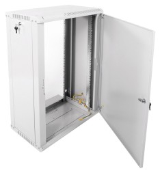 Шкаф коммутационный ЦМО ШРН-ЭКОНОМ (ШРН-Э-18.650.1) настенный 18U 600x650мм пер.дв.стал.лист 85кг серый 600мм 31кг 930мм