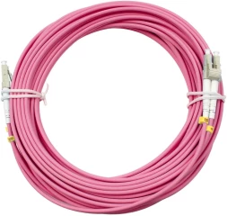 Патч-корд Cabeus FOP-50-OM4-LC-LC-10M 2x50/125 OM4 LC дуплекс-LC дуплекс 10м LSZH розовый