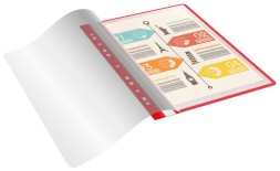 Папка-скоросшиватель Бюрократ -PS10RED A4 10 вкладышей боков.перф. пластик красный 0.12/0.16