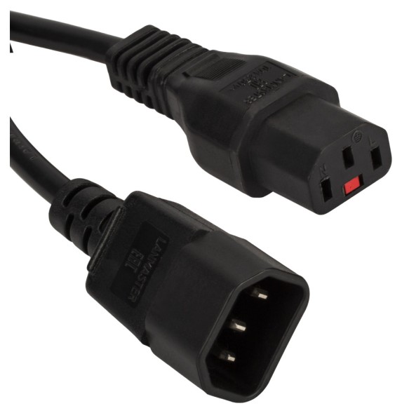 Кабель Lanmaster LAN-PP13L/14-1.0-BK C13-С14 проводник.:3x0.75мм2 1м 220В (упак.:1шт) черный