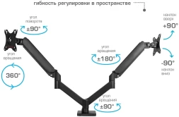 Кронштейн для мониторов Arm Media LCD-T23 черный 17&amp;quot;-32&amp;quot; макс.18кг настольный поворот и наклон