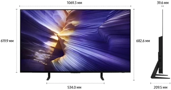 Телевизор OLED Samsung 48&amp;quot; QE48S90FAEXRU Series 9 черный графит 4K Ultra HD 120Hz DVB-T2 DVB-C DVB-S2 USB WiFi Smart TV