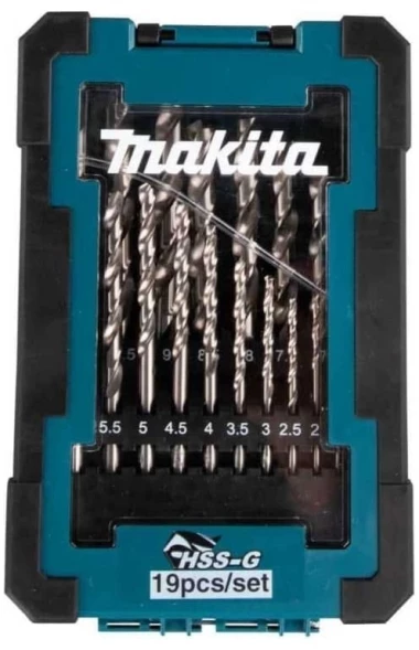 Набор сверл Makita D-78352 по металлу (19пред.) для шуруповертов/дрелей