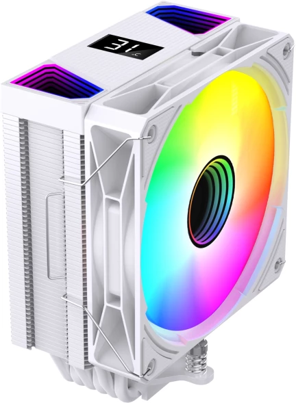 Устройство охлаждения(кулер) Bloody BD-AC220-ARGB1 ARGB Soc-AM5/AM4/1151/1200/2066/1700 белый 4-pin 14-26dB Al+Cu LCD 220W 596gr Ret (BD-AC220-ARGB1-WH)