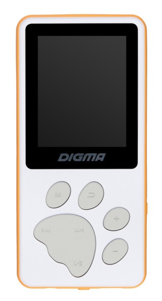 Плеер Hi-Fi Flash Digma S4 8Gb белый/оранжевый/1.8&amp;quot;/FM/microSDHC