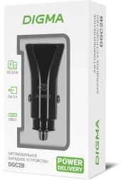 Автомобильное зар./устр. Digma DGC2B 20W 3A (PD) USB-C универсальное черный (DGC2B0F010BK)