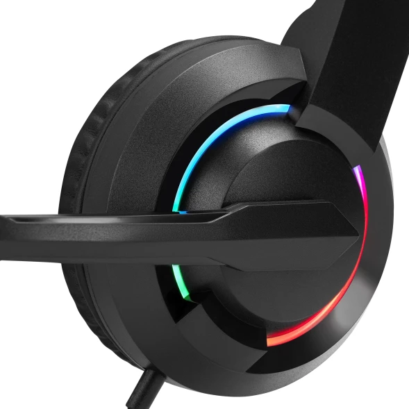 Наушники с микрофоном Оклик HS-L315G черный 1.8м накладные USB оголовье (2007552)