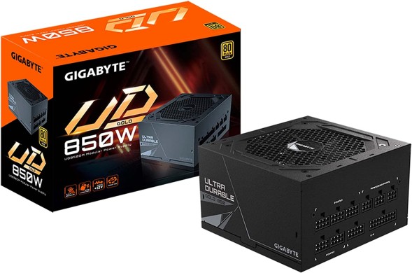 Блок питания Gigabyte ATX 850W GP-UD850GM 80+ gold (20+4pin) APFC 120mm fan 8xSATA Cab Manag RTL