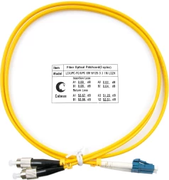 Патч-корд Cabeus FOP(D)-9-LC-FC-1M 2x9/125 OS2 LC дуплекс-FC дуплекс 1м LSZH желтый