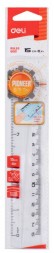 Линейка Deli Pioneer EG00112 пластик дл.15см прозрачный градуировка УФ чернила европодвес