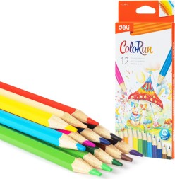 Карандаши цв. Deli EC130-12 ColoRun шестигран. дерево 12цв. коробка/европод. (12шт)
