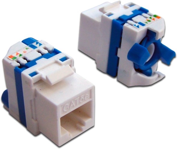 Модуль Lanmaster Tooless LAN-TK45U5E/180-WH информ. Keystone RJ45 кат.5E UTP бел. (упак.:1шт)