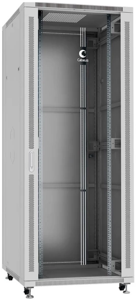 Шкаф серверный Cabeus (SH-05C-42U80/100) напольный 42U 800x1000мм пер.дв.стекл металл 800кг серый 900мм 134.2кг 220град. 2055мм IP20 сталь