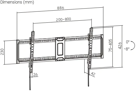 Кронштейн для телевизора Ultramounts UM852T черный 43&amp;quot;-95&amp;quot; макс.75кг настенный наклон