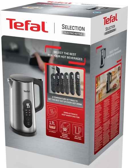 Чайник электрический Tefal KI871DE0 1.7л. 1500Вт серебристый корпус: нерж.сталь/пластик (7211419755)
