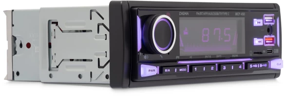 Автомагнитола Digma MCP-450 1DIN 4x45Вт v5.0 USB 2.0 AUX 4 ПДУ