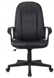 Кресло руководителя Бюрократ T-898 черный Leather Black эко.кожа крестов. пластик