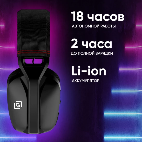 Наушники с микрофоном Оклик HS-L750G черный 1.5м накладные BT оголовье (2007557)