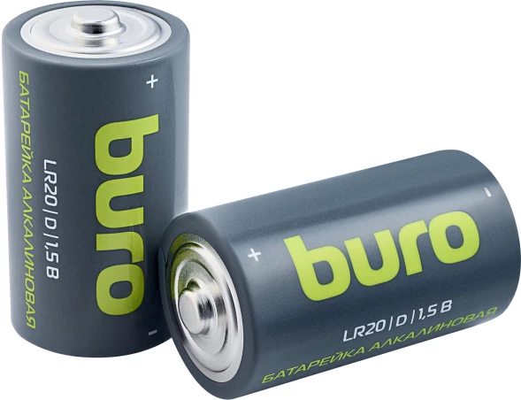 Батарея Buro Alkaline LR20 D 18000mAh (2шт) блистер
