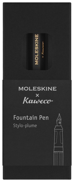 Ручка перьев. Moleskine Kaweco (KAWFOUNTPENMBK) черн M сталь нержавеющая/позолота син. черн. подар.кор.