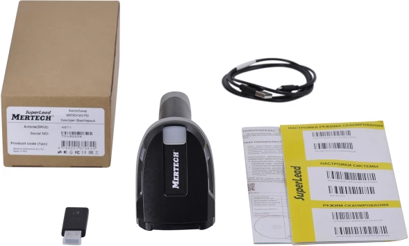 Сканер штрих-кода Mertech CL-2410 BLE Dongle 2D беспроводной черный (4878)