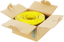 Кабель сетевой UTP 4 пары cat5E solid 0.45мм CCA 305м желтый