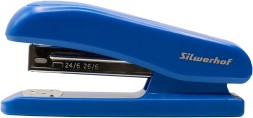 Степлер Silwerhof 24/6 26/6 (20листов) синий 100скоб пластик закрытый/открытый
