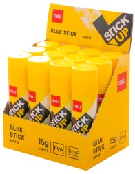 Клей-карандаш Deli EA20110 15гр корп.желтый ПВП дисплей картонный усиленный Stick UP
