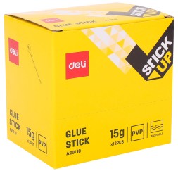 Клей-карандаш Deli EA20110 15гр корп.желтый ПВП дисплей картонный усиленный Stick UP