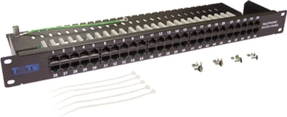 Патч-панель Lanmaster TWT-PP50TEL12 19&amp;quot; 1U 50xRJ-12 кат.3
