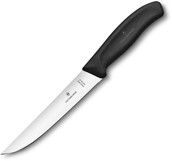 Нож кухонный Victorinox Swiss Classic (6.8103.15B) стальной разделочный лезв.150мм прямая заточка черный блистер