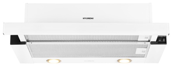 Вытяжка встраиваемая Hyundai HBH 6236 WG белый управление: кулисные переключатели (1 мотор)