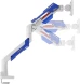 Кронштейн для мониторов Ultramounts UM743WB белый/синий 24&amp;quot;-57&amp;quot; макс.30кг крепление к столешнице поворот и наклон