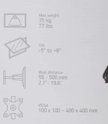 Кронштейн для телевизора Onkron NP40 черный 32&amp;quot;-65&amp;quot; макс.35кг настенный поворот и наклон