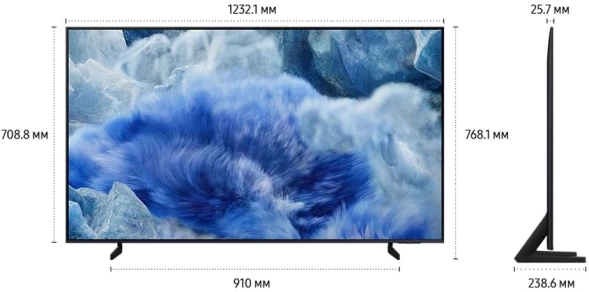 Телевизор QLED Samsung 65&amp;quot; QE65Q8FAAUXRU Series 9 темно-серый/черный 4K Ultra HD 60Hz DVB-T2 DVB-C DVB-S2 USB WiFi Smart TV