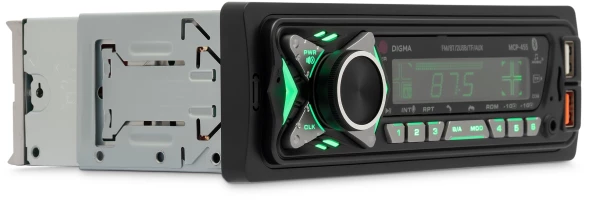 Автомагнитола Digma MCP-455 1DIN 4x50Вт v5.0 USB 2.0 AUX 4 ПДУ