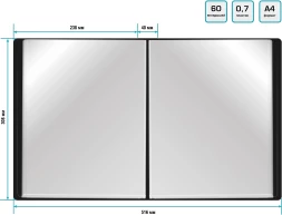 Папка с 60 прозр.вклад. Silwerhof Eco A4 пластик 0.7мм черный