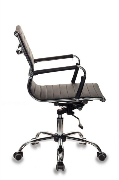 Кресло руководителя Бюрократ CH-883-LOW черный эко.кожа низк.спин. крестов. металл хром