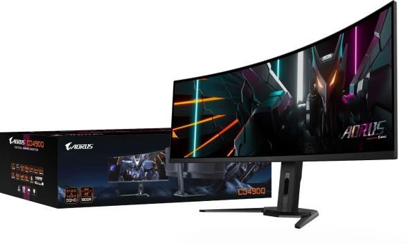 Монитор Gigabyte 49&amp;quot; Aorus CO49DQ черный OLED 32:9 HDMI M/M матовая HAS Piv 250cd 178гр/178гр 5120x1440 144Hz DP DQ USB 11.28кг