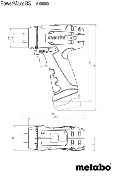 Дрель-шуруповерт Metabo Powermaxx BS Basic Set аккум. патрон:быстрозажимной (кейс в комплекте) (600080710)