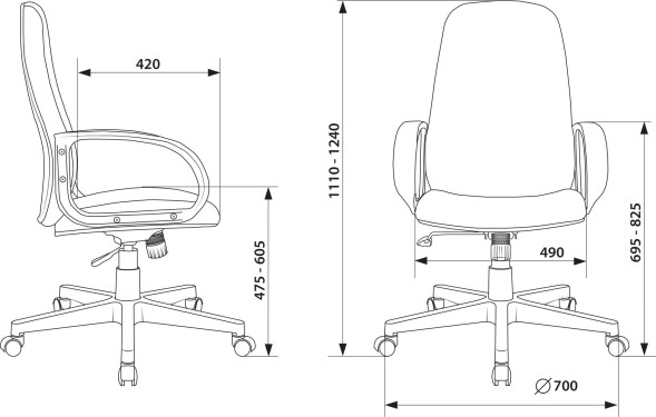 Кресло руководителя Бюрократ CH-808AXSN черный 3C11 крестов. пластик