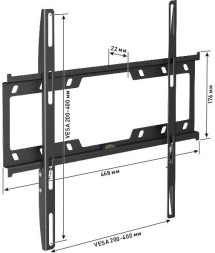 Кронштейн для телевизора Holder F4614-B черный 32&amp;quot;-55&amp;quot; макс.40кг настенный фиксированный