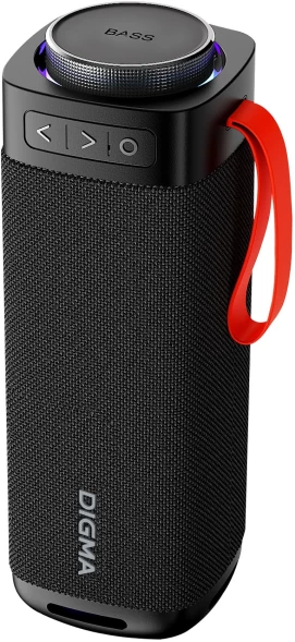 Колонка порт. Digma D-PS1522 черный 60W 2.0 BT 10м 3000mAh (PS1522B)