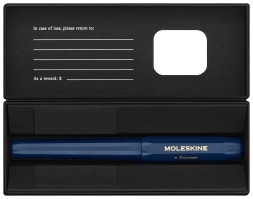 Ручка перьев. Moleskine Kaweco (KAWFOUNTPENMBLUE) синий M сталь нержавеющая/позолота син. черн. подар.кор.