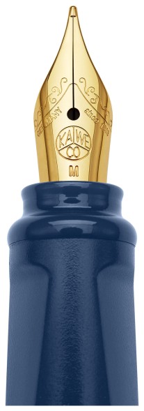 Ручка перьев. Moleskine Kaweco (KAWFOUNTPENMBLUE) синий M сталь нержавеющая/позолота син. черн. подар.кор.