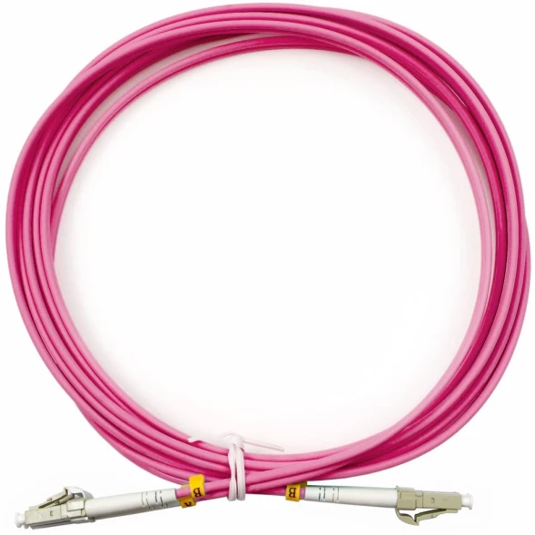 Патч-корд Cabeus FOP-50-OM4-LC-LC-3M 2x50/125 OM4 LC дуплекс-LC дуплекс 3м LSZH розовый